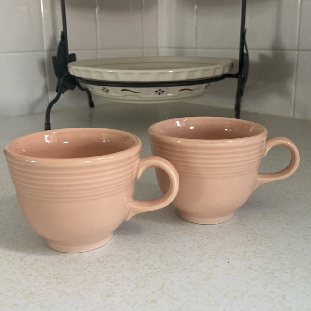 Vintage Apricot Fiestaware Cups Set of 2 - Picture 2 of 4